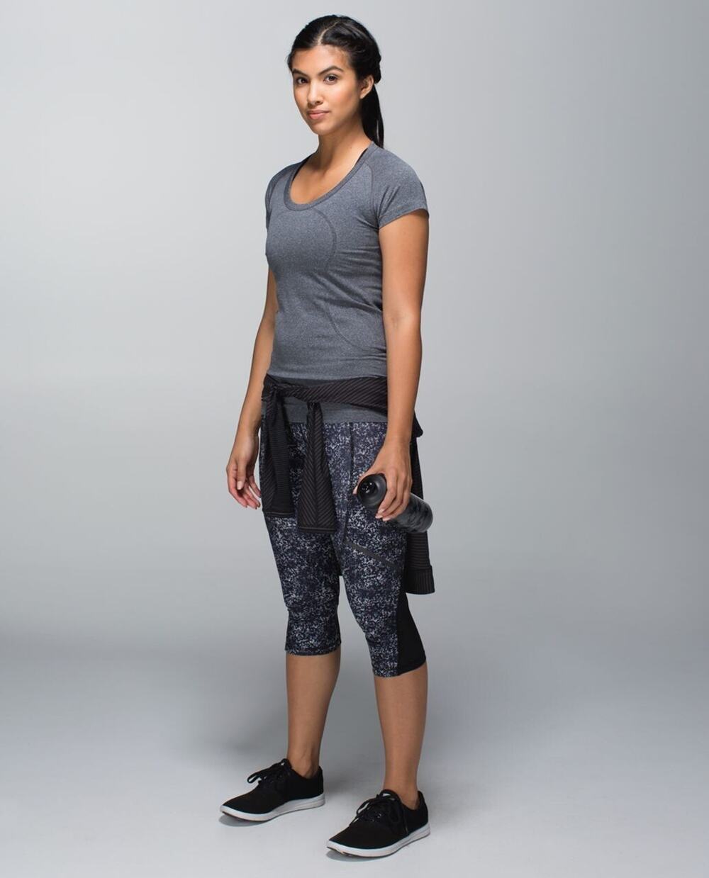 Lululemon Best Black Patterned Leggings Knit Slim Size 2